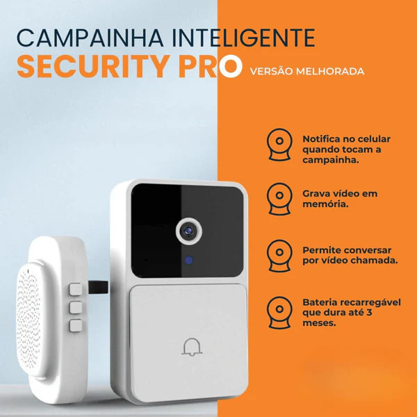 CAMPAINHA/CAMERA PORTEIRO SEM FIO INTELIGENTE BIPE PRO WI-FI